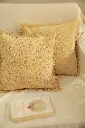 Beige fringe cushion cover